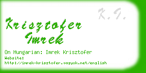 krisztofer imrek business card